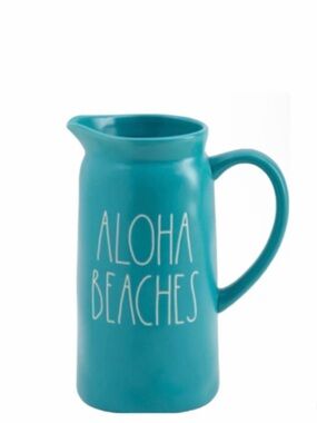 NEW Rae Dunn Aloha Beaches Tiffany Blue Ocean Sea Island Drink Pitcher